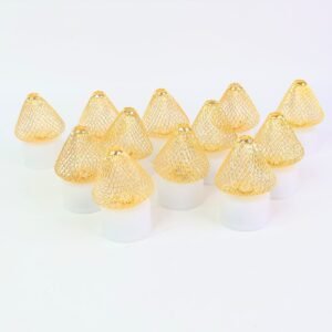 LED Flameless Candle Lights – Set of 12 with Golden Net Cover