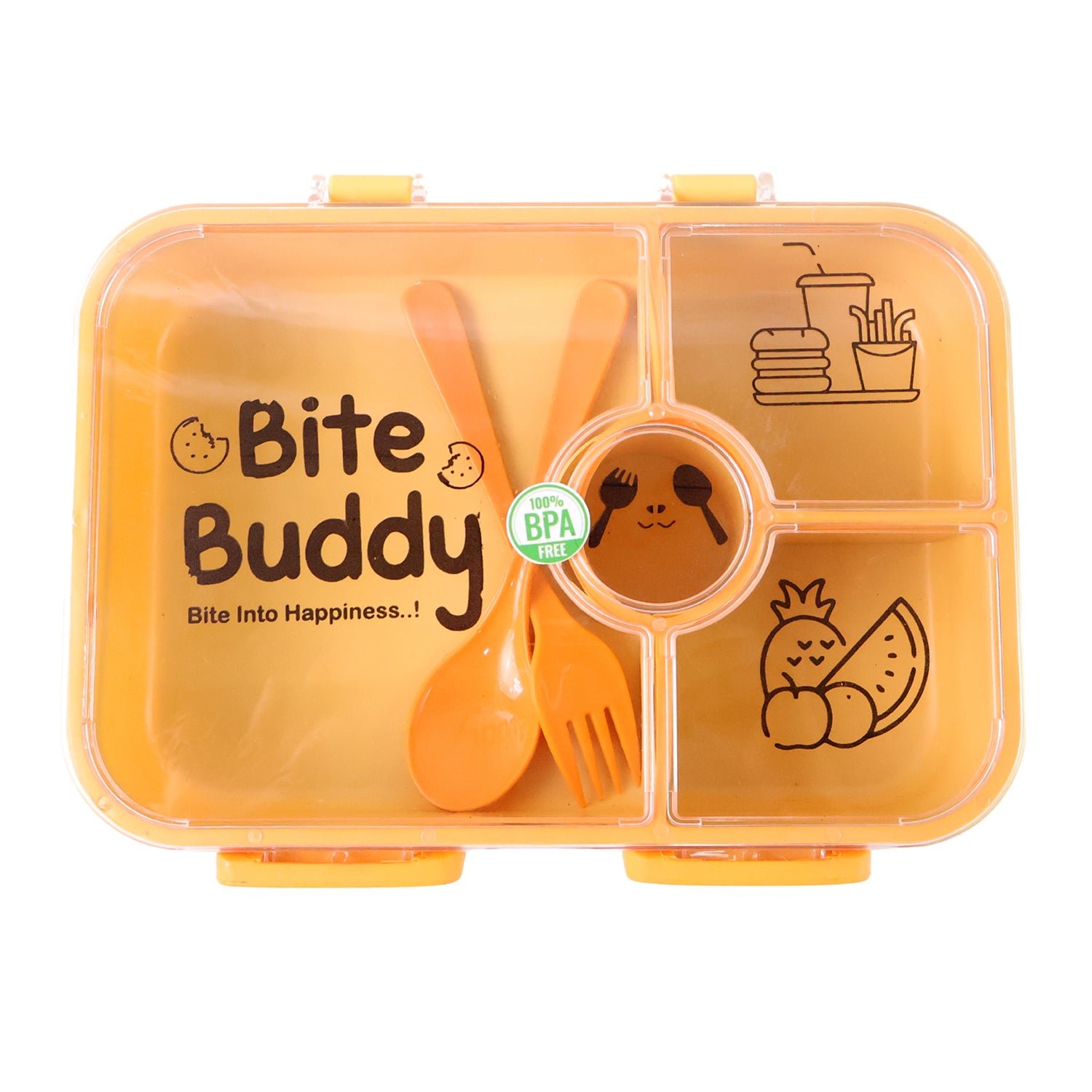 4-Compartment Leak-Resistant Lunch Box – BPA-Free with Cutlery