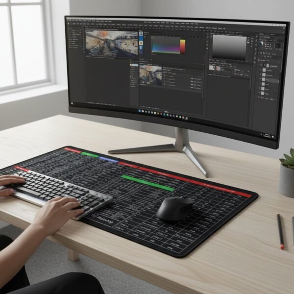 Shortcut Keyboard Mouse Pad – Large Extended Desk Mat for Efficiency
