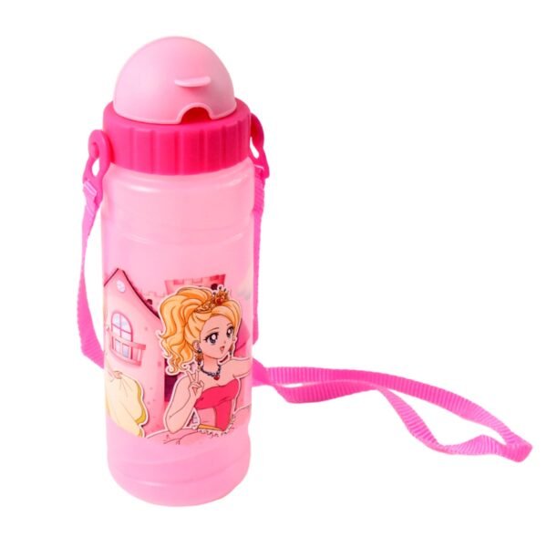 Kids Water Bottle 550ML – Leakproof with Cartoon Print & Strap