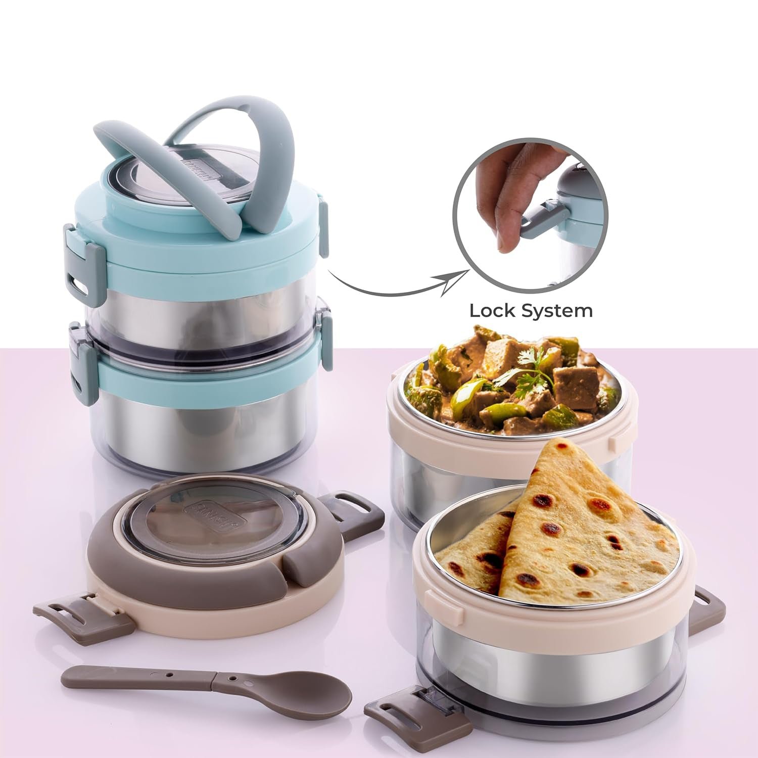 Stainless Steel Insulated Lunch Box – Leakproof Double Layer Tiffin