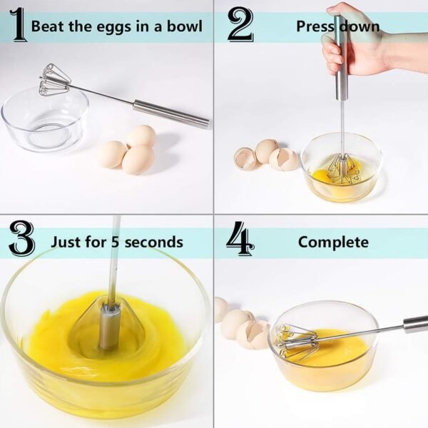 Hand Push Mixer – Stainless Steel Egg Whisk & Blender | Konvex