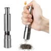 Thumb Press Grinder – Steel Salt & Pepper Mill | ProChef Gadgets