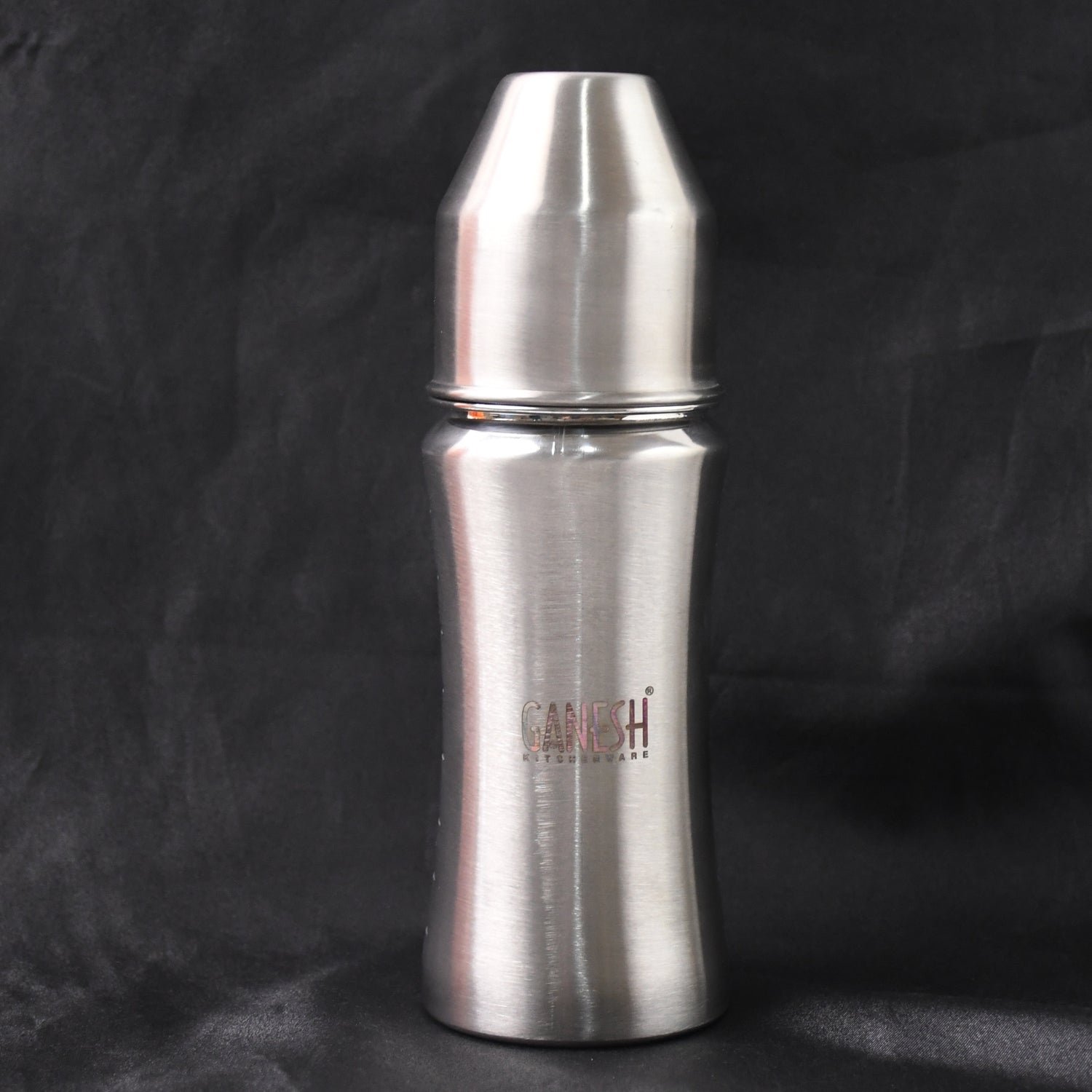 05_6a121b56-8612-4d22-9210-30ebe96bbf8c Ganesh Stainless Steel Baby Bottle – 250ml Anti-Colic Nipple
