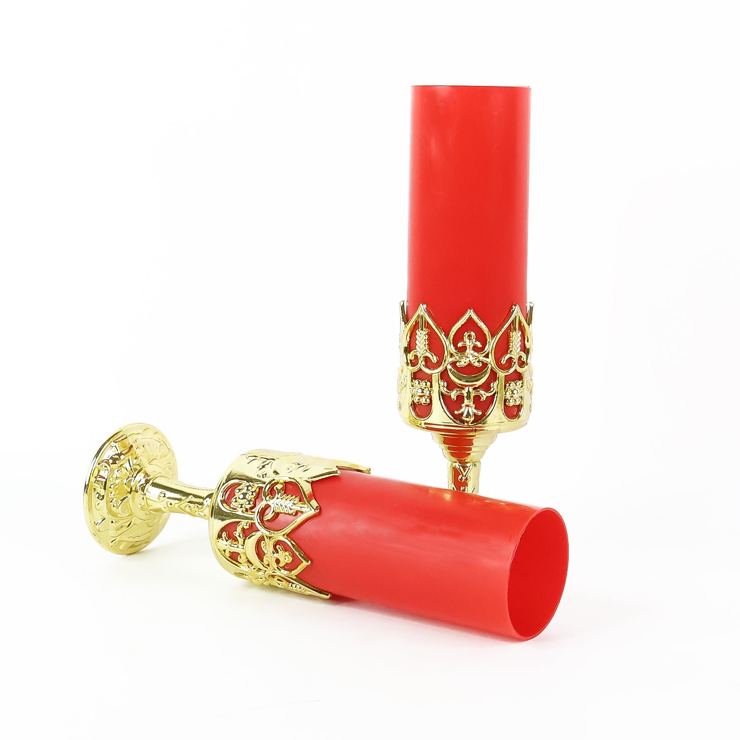 LED Candle Light Lamps – Elegant Golden Stand Set of 2