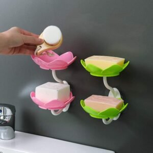 Self-Draining Soap Dish – Flower Design Bathroom Holder | VelvetBubbles