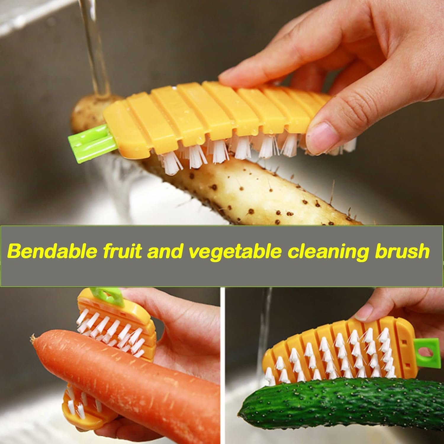 Fruit & Vegetable Cleaning Brush – Durable Flexible Design | SparkleTidy