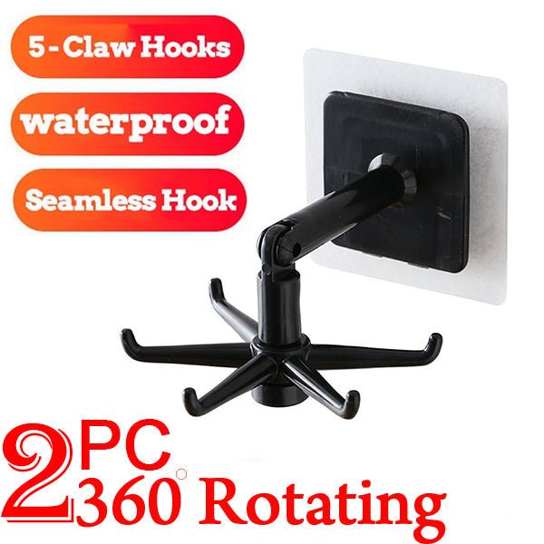 Rotatable Hooks – 360° Swivel, Damage-Free (Pack of 2) | GlimmerHome