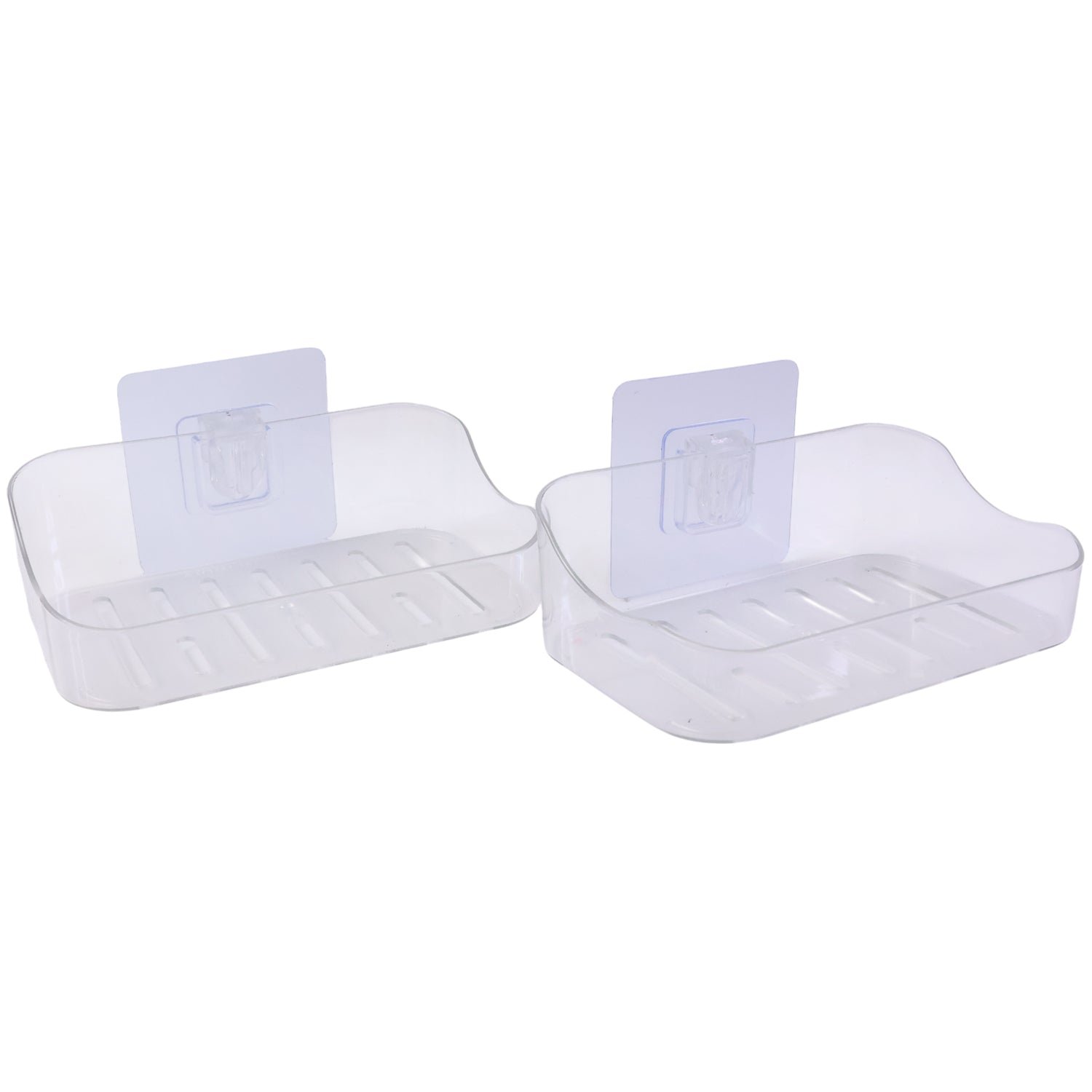 Transparent Wall-Mounted Soap Dish Set – Space-Saving & Drainage