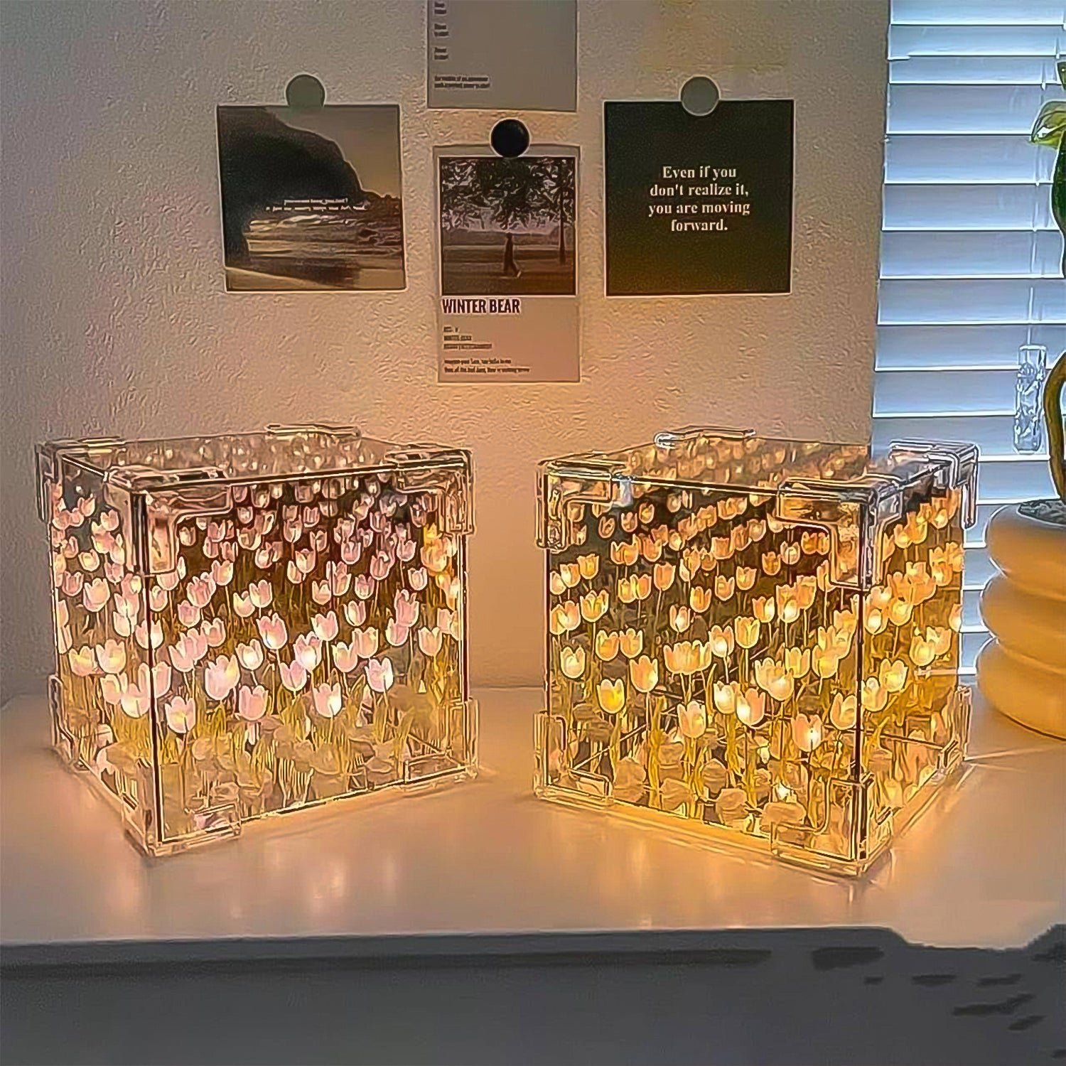 Tulip LED Night Lamp – Decorative Mirror & Light | Styleva