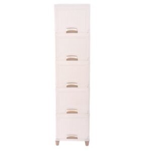 Plastic Storage Drawer Cabinet – 5-Layer Organizer with Wheels