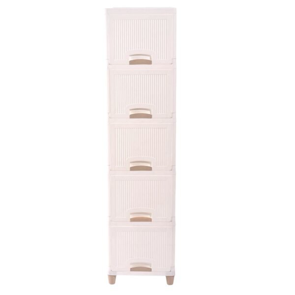 Plastic Storage Drawer Cabinet – 5-Layer Organizer with Wheels