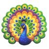 Peacock Design Anti-Slip Floor Mat – Soft Velvet Touch