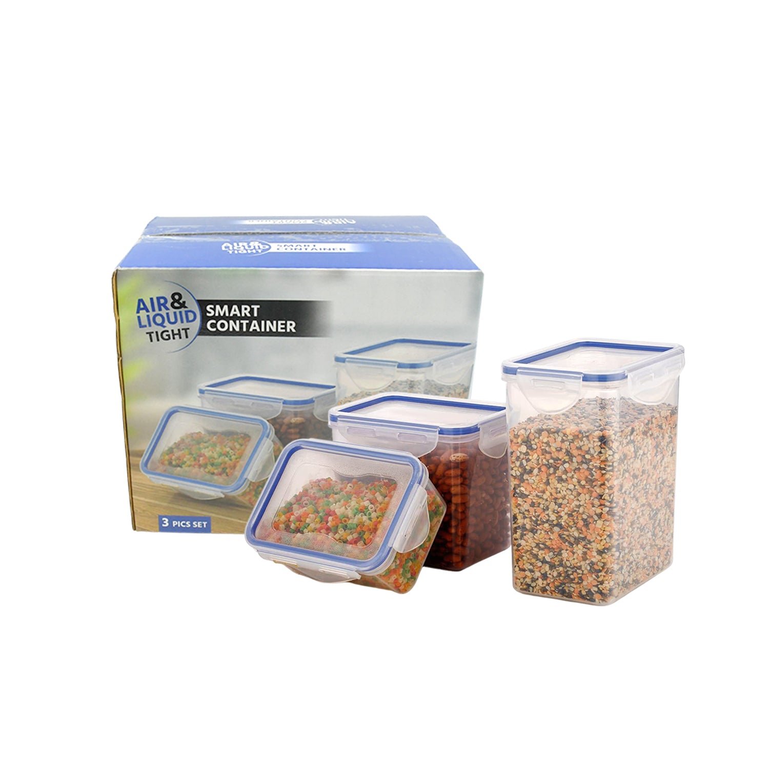 Airtight Food Storage Containers – Set of 3 with Leak-Proof Lids | Organivo
