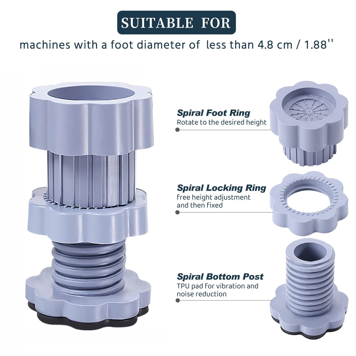 Washing Machine Anti-Vibration Pads – Adjustable & Non-Slip | Garth