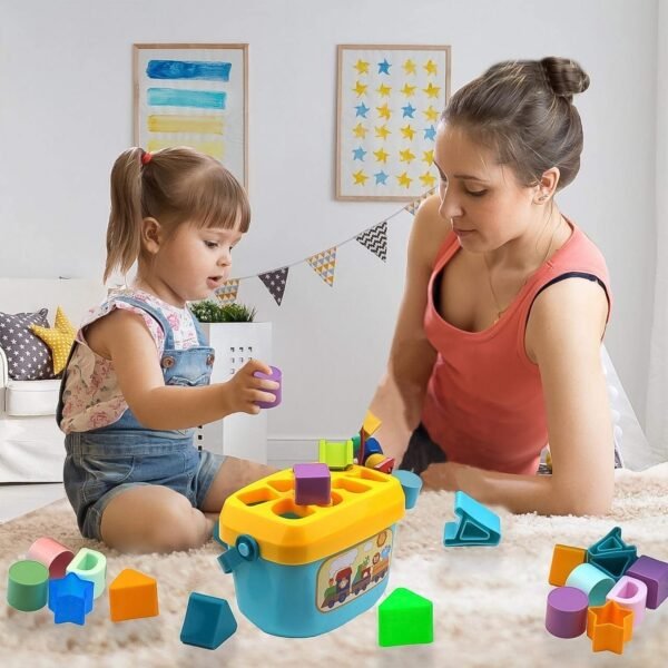 Baby Shape Sorter Toy – Geometric Stacking Blocks | Little Learners