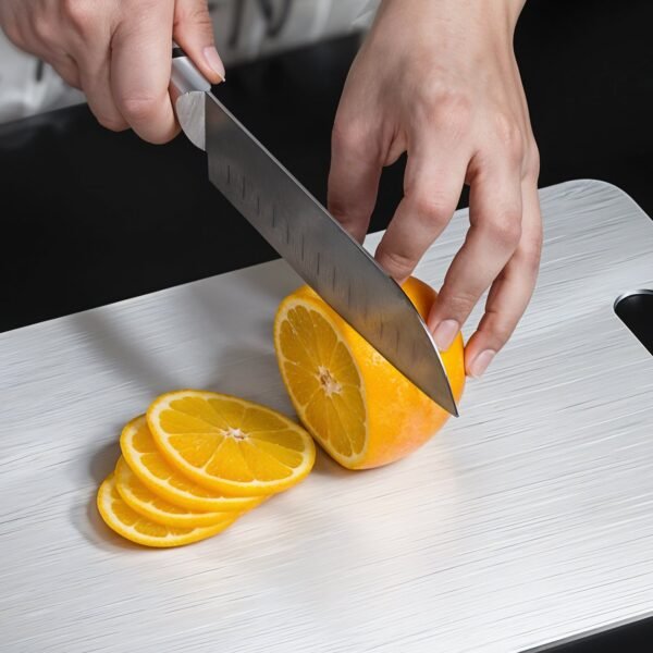 Stainless Steel Cutting Board – Rustproof with Handle 229x330mm