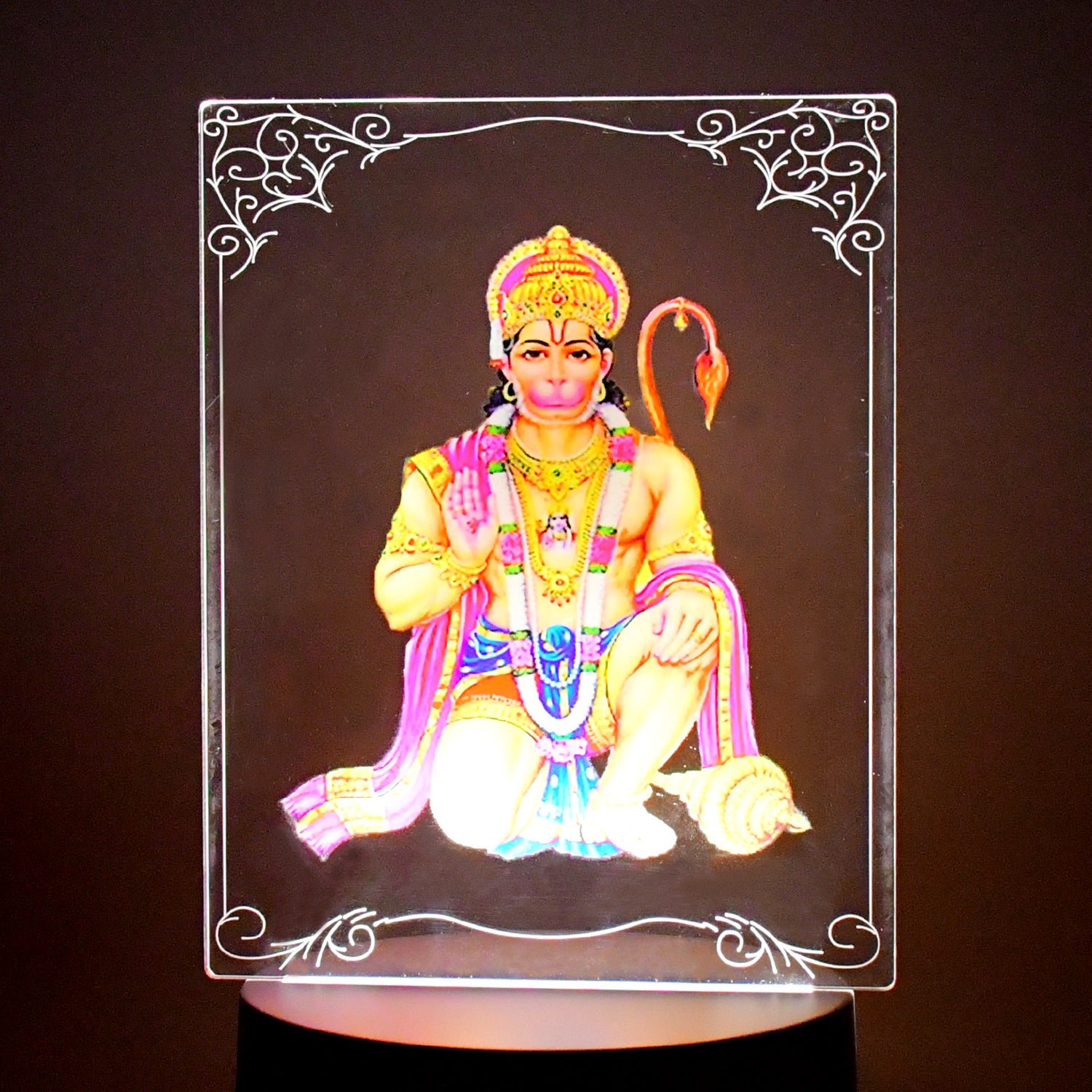 05_7a2f9f3d-f706-4d6a-b211-06505acb8b06 3D Lord Hanuman Frame with Soft White LED Light – Spiritual Decor