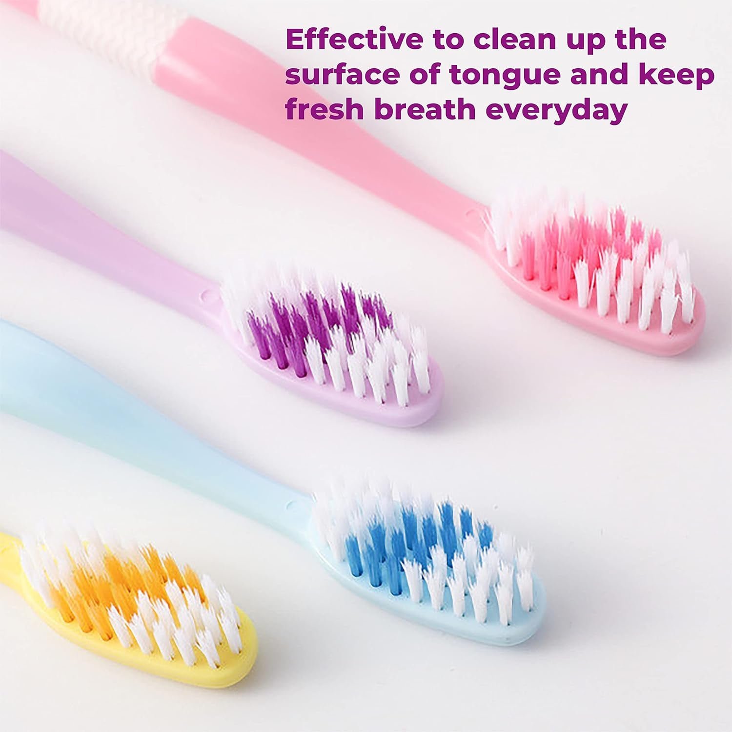 2-in-1 Toothbrush Tongue Scraper – Soft Bristles & 8 Pcs | BrushedUp