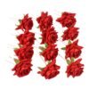Red Rose Hair Clip – 12 Pc Bridal Flower Pins for Women | Calm & Curl