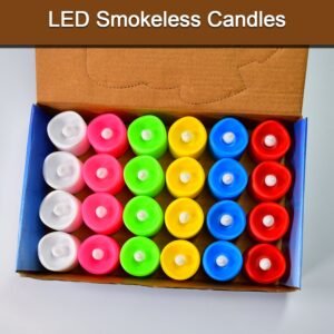 LED Tealight Candles – 24 Pcs Multicolor | Indo Glow