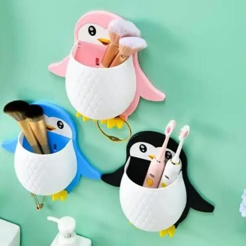 Penguin Storage Box – Wall Mount Organizer for Remote & Toothbrush | VoltDesk