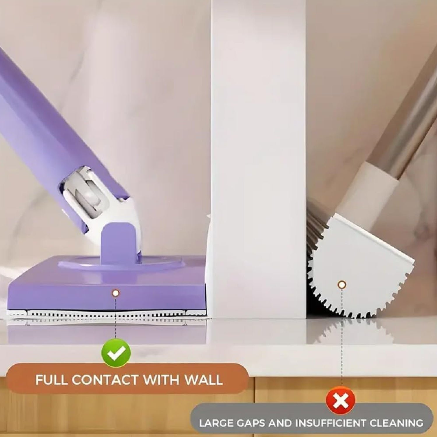 Mini Mop with Automatic Cloth Change & Push-Pull Handle | Velvet Wipe