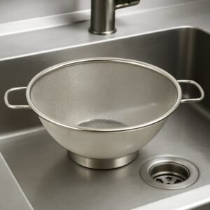 Stainless Steel Mesh Colander – Durable Kitchen Strainer with Handles