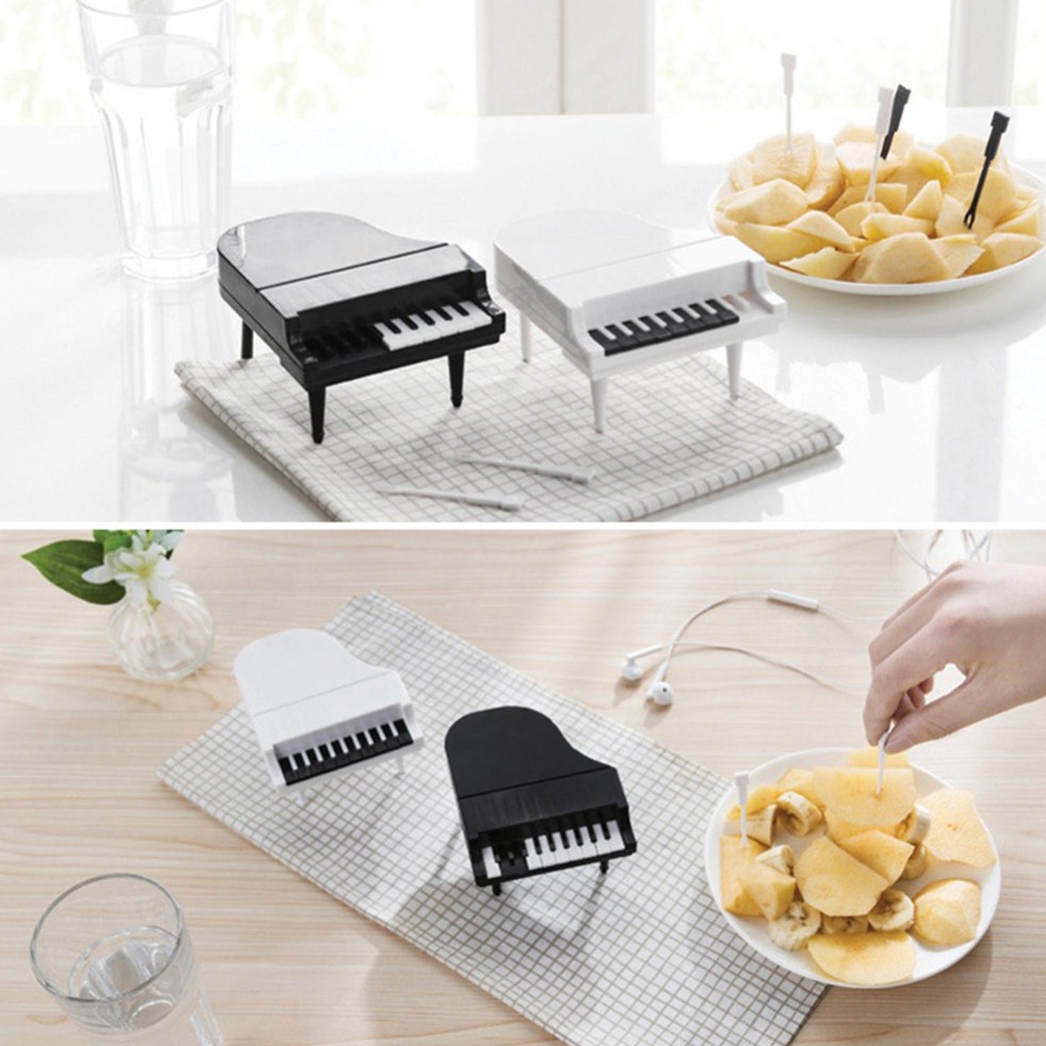 Piano Fruit Forks – 10 Pc Decorative Snack Set | Vastate