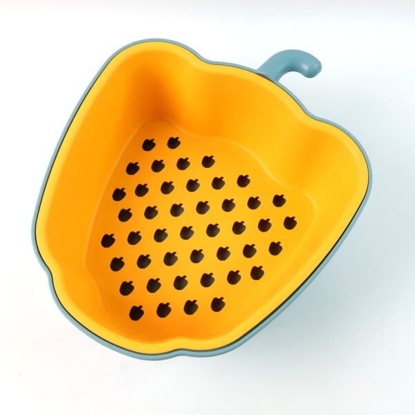 Pepper Shape Washing Bowl – 2-in-1 Draining & Serving Set