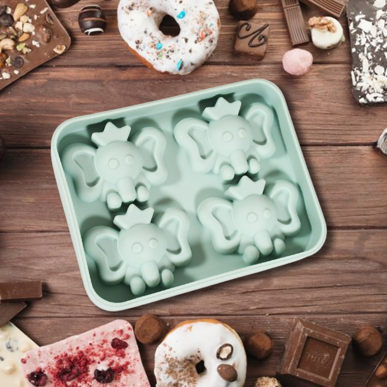 Cartoon Ice Cube Tray – 4-Grid Silicone Mould | Indo Glow