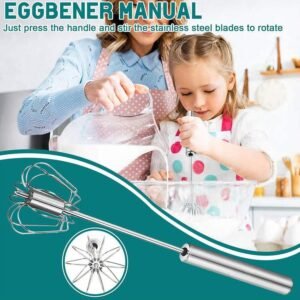 Stainless Steel Egg Whisk – Hand Push Rotary | Quickslice