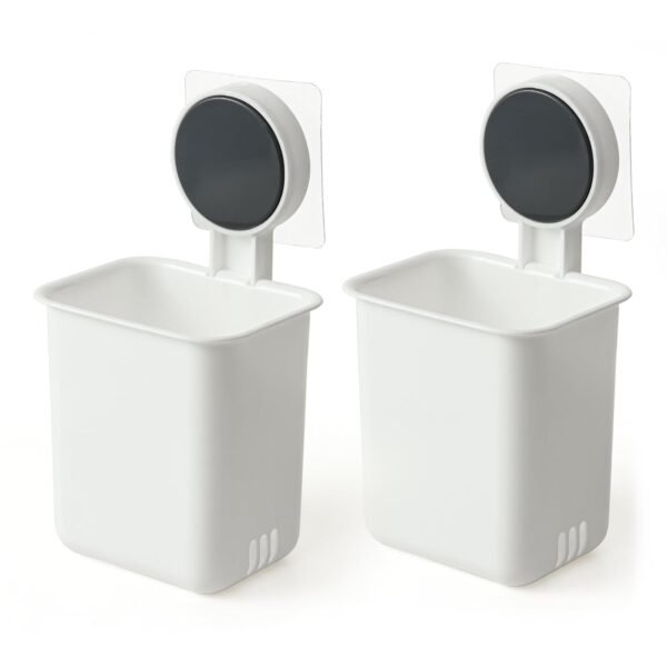 Wall Mounted Bathroom Organizer Cups for Space Saving and Decluttering