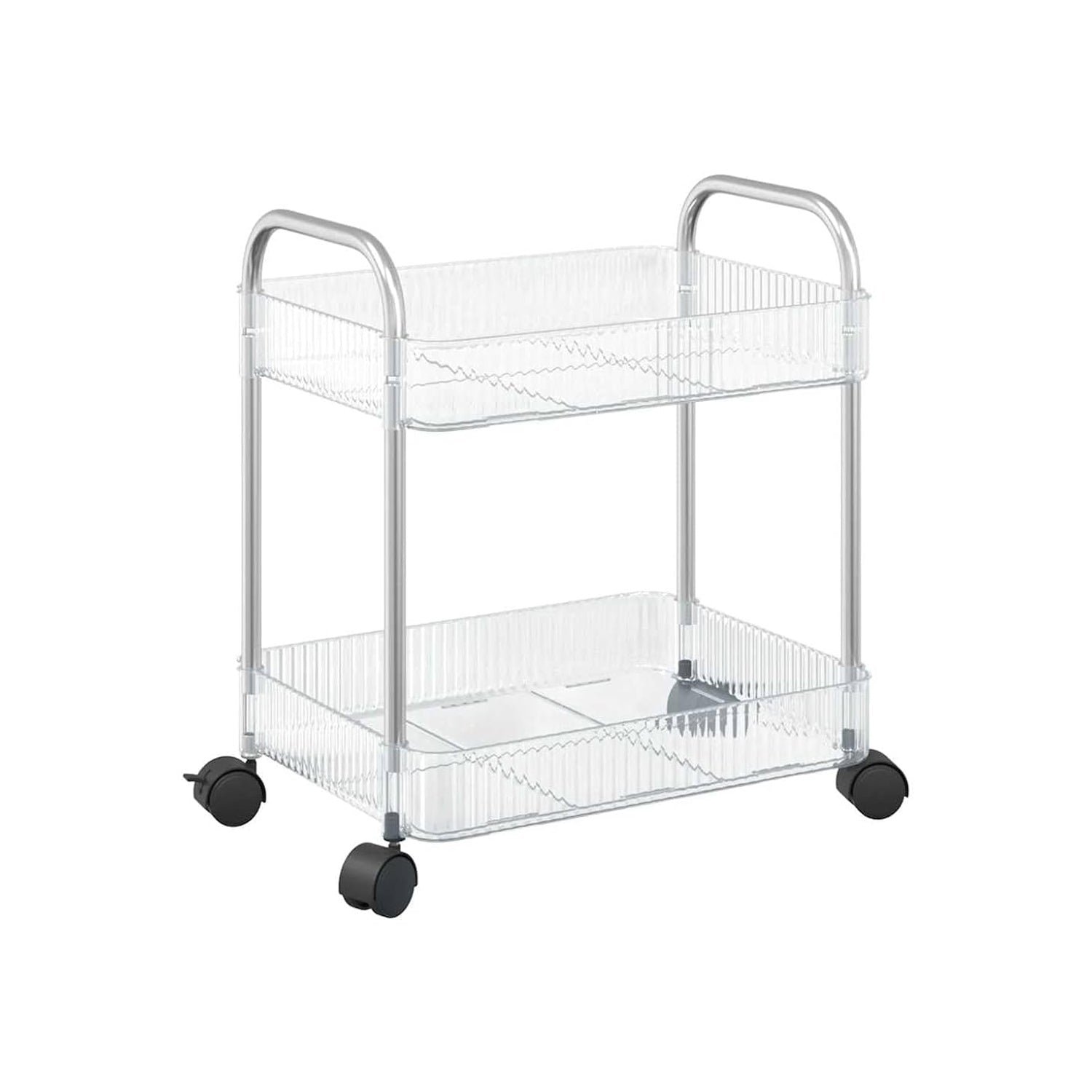 2 Layer Storage Trolley with Wheels – Compact & Movable Organizer