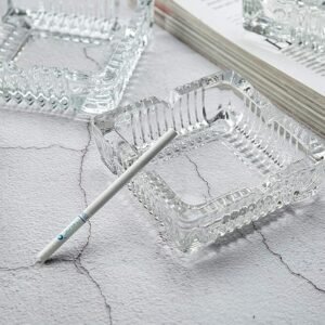 Glass Ashtray – Square Crystal Design | Styleva