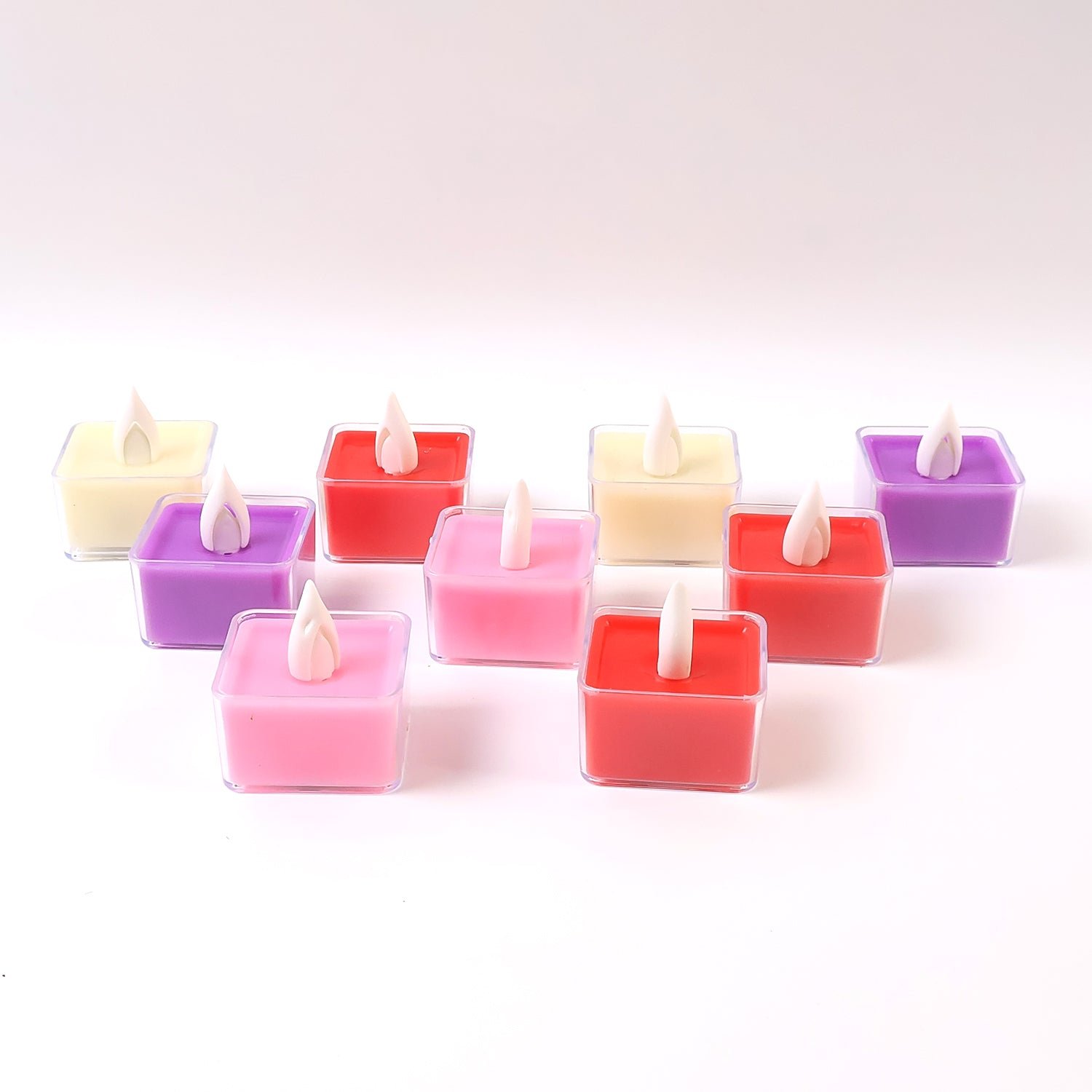 LED Flameless Tealight Candles – Vibrant Multicolor Set (9 Pc)