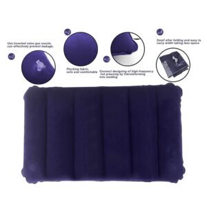 Inflatable Travel Pillow – Velvet Air Comfort (Blue) | PillowTrek
