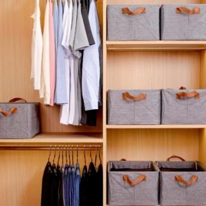 Foldable Storage Box – 46.5 cm Cotton Linen Organizer | Organivo