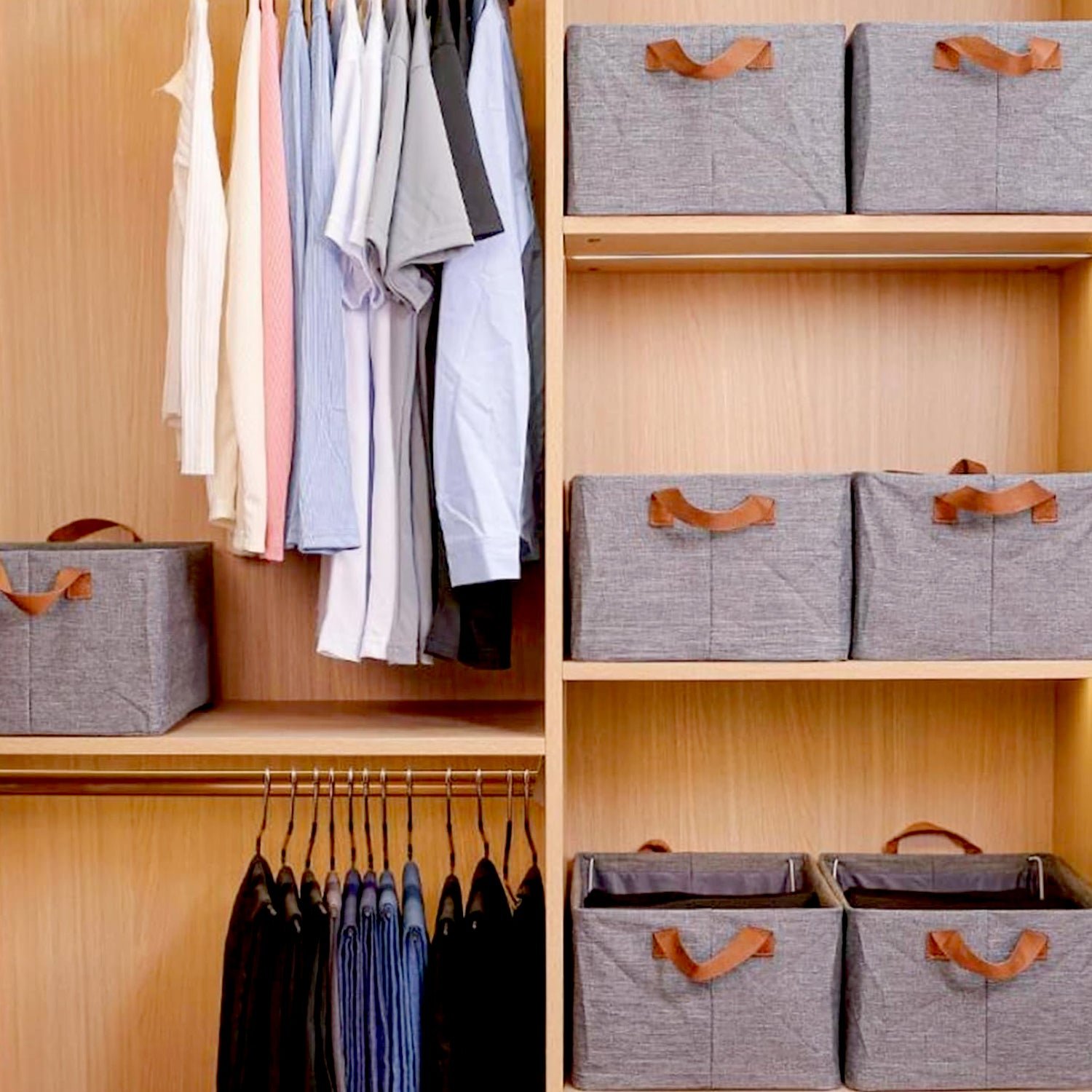 Foldable Storage Box – 46.5 cm Cotton Linen Organizer | Organivo