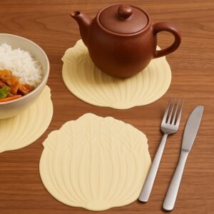 Silicone Leaf Coaster Set – Heat-Resistant & Anti-Slip Protection