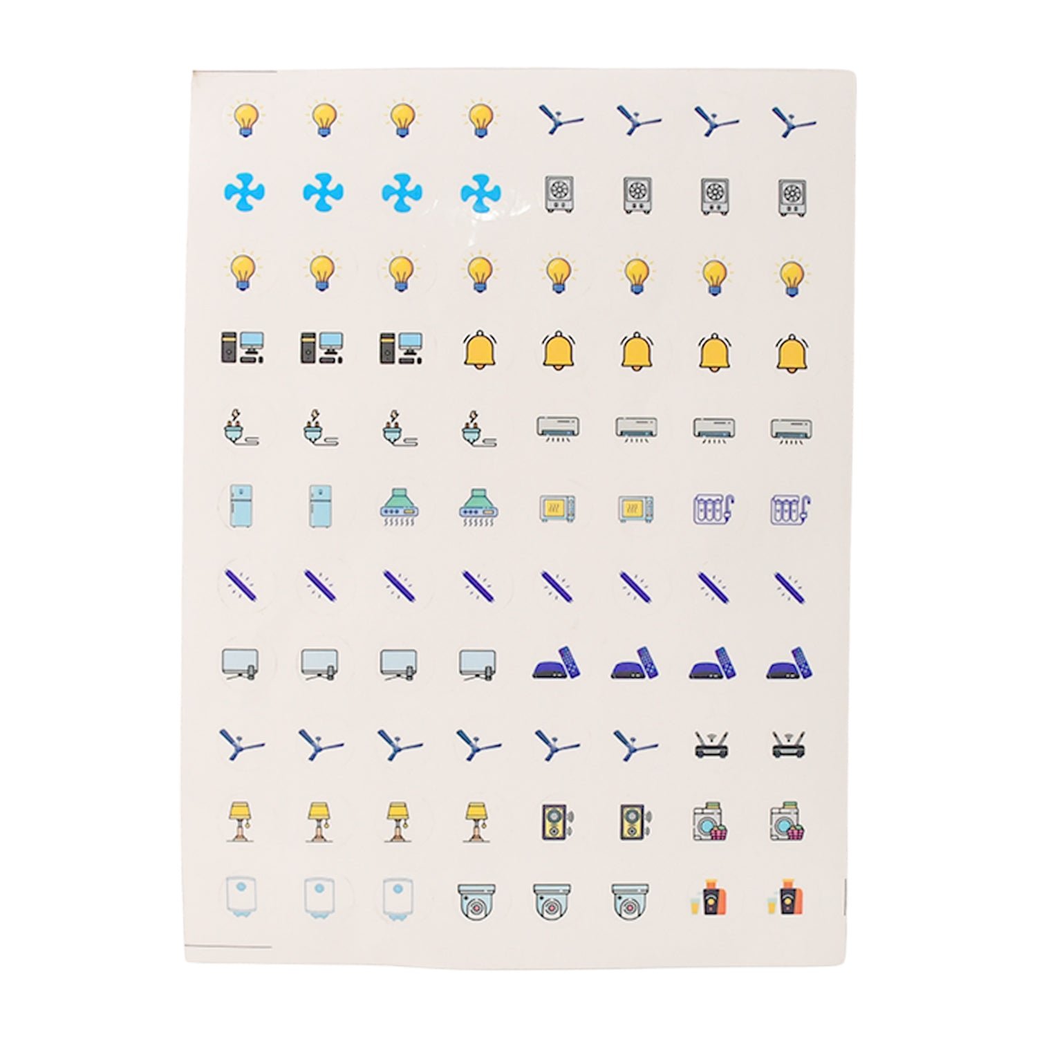 Switch Icon Sticker Sheet – 88 Visual Labels for Easy Switchboard Use