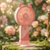 Mini Fan with LED Light – Portable & Rechargeable for Travel & Home
