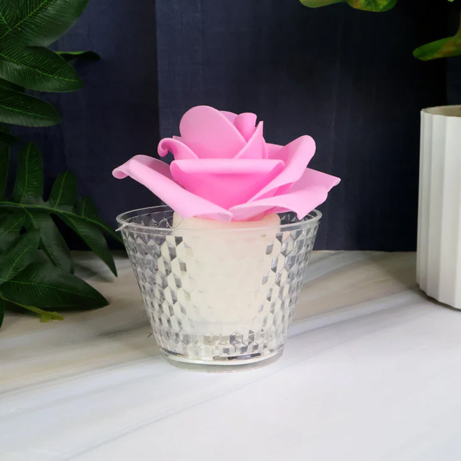 LED Rose Flower Flameless Tealight Candle Set – Elegant & Safe Décor