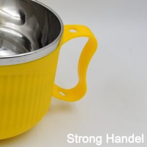 Maggie Bowl with Lid & Handle – Double-Layer Steel for Hot Meals | Jiaqi
