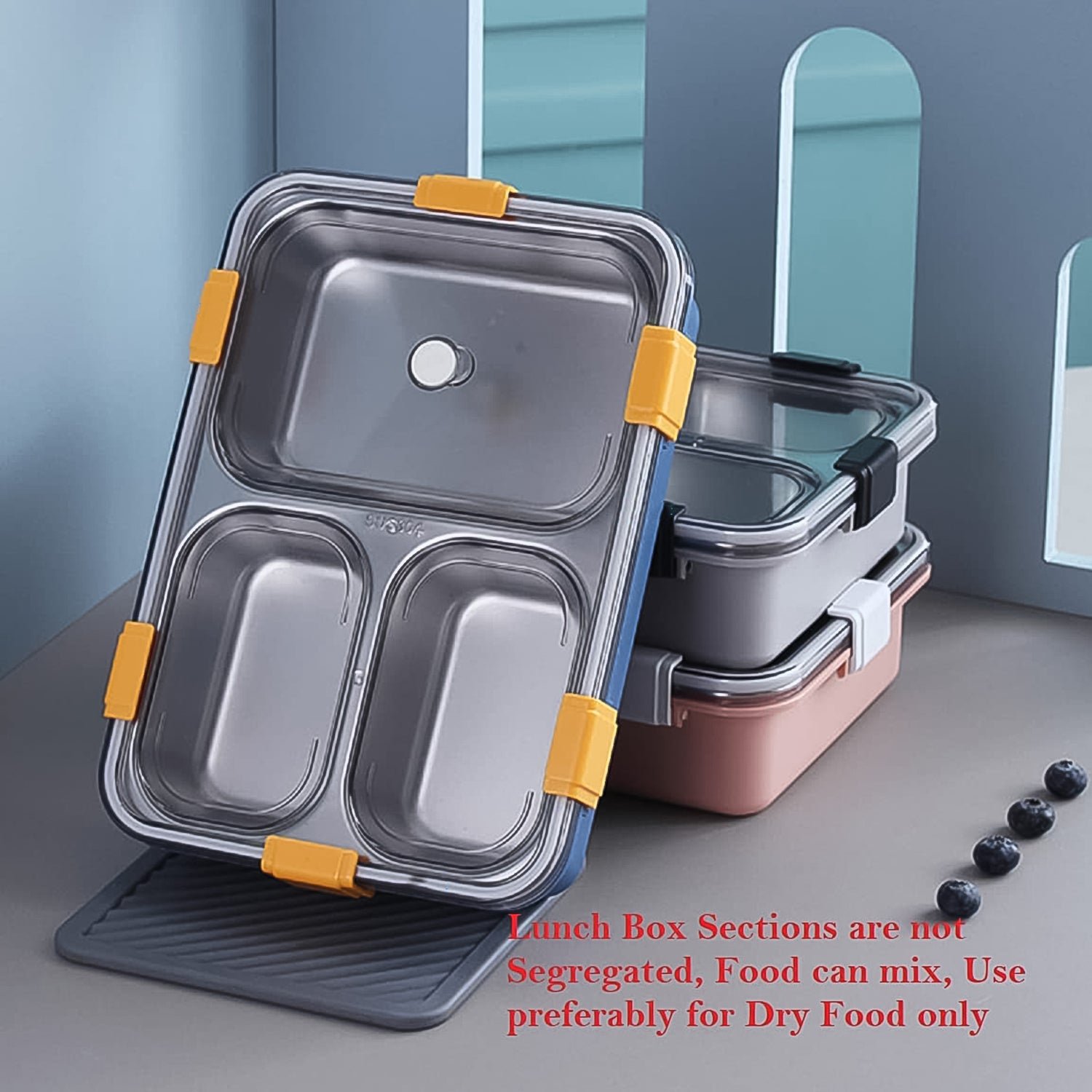 Stainless Steel Lunch Box – 3 Compartment, Leak-Proof | Lunchie Bunchie