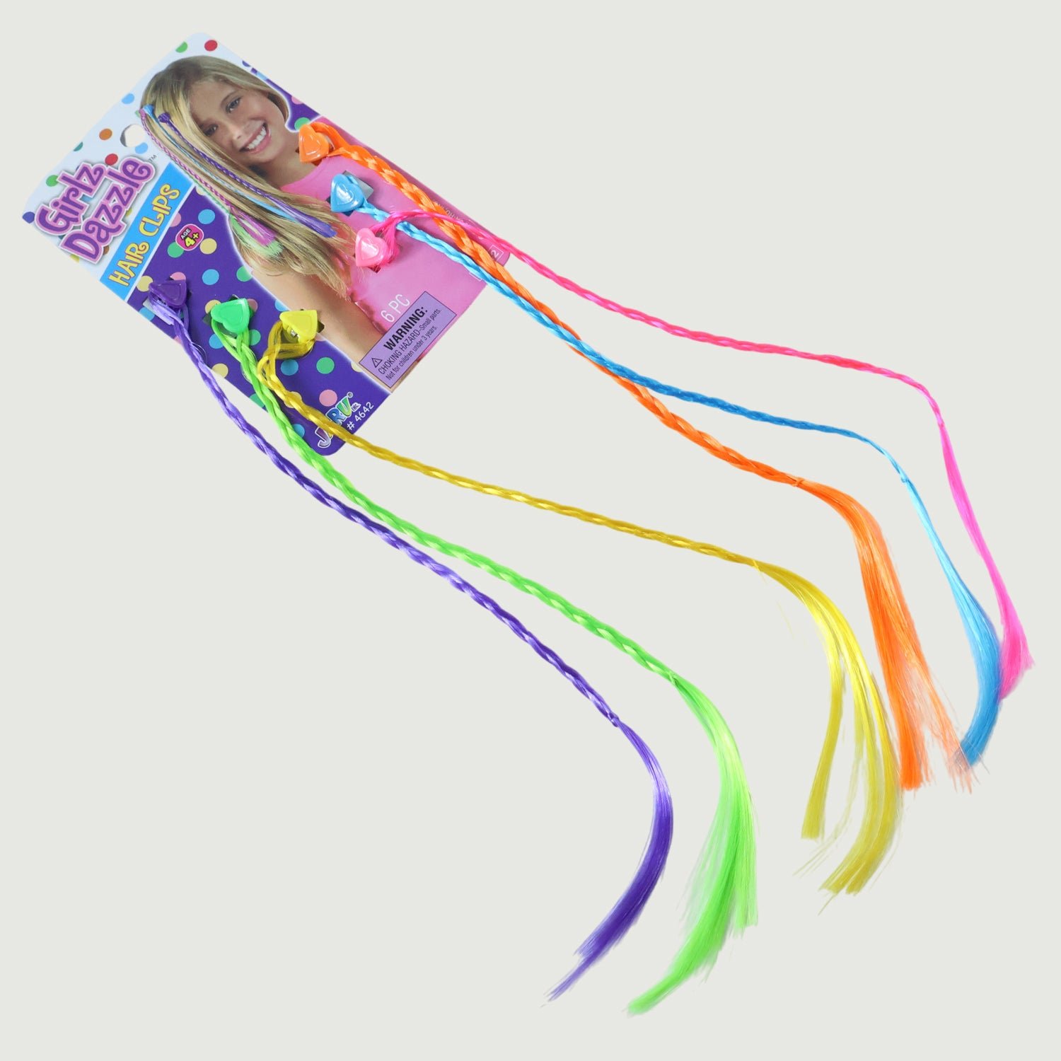 Braided Hair Extension Streaks – Colourful Clip-In Set for Kids