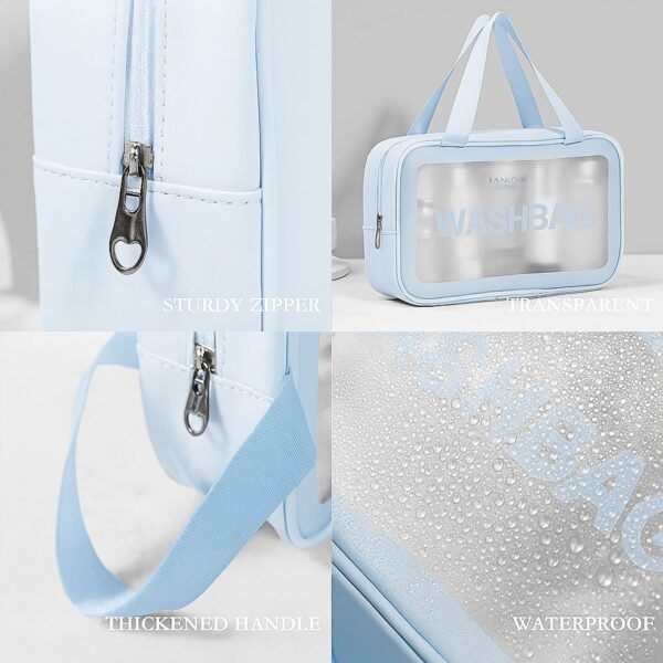 Waterproof Transparent Travel Toiletry Bag Set – 3 Sizes for Easy Organization