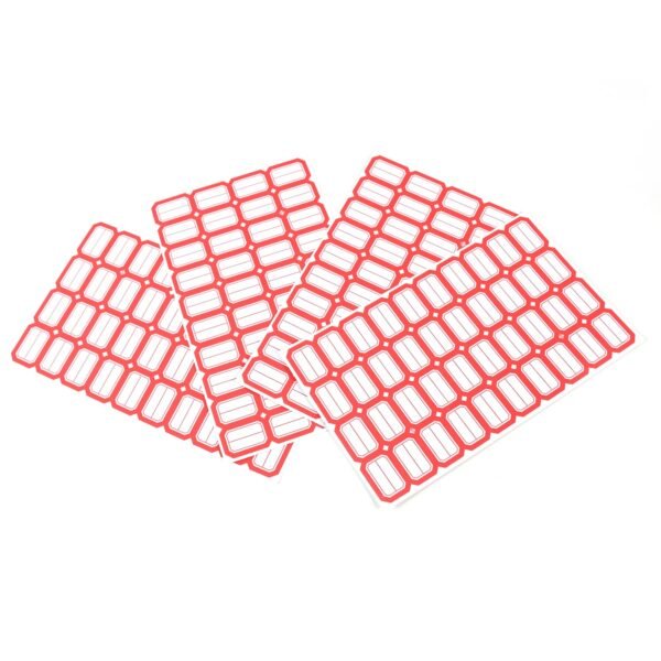 Red Border Label Stickers – Writable, Self-Adhesive 50 Sheets