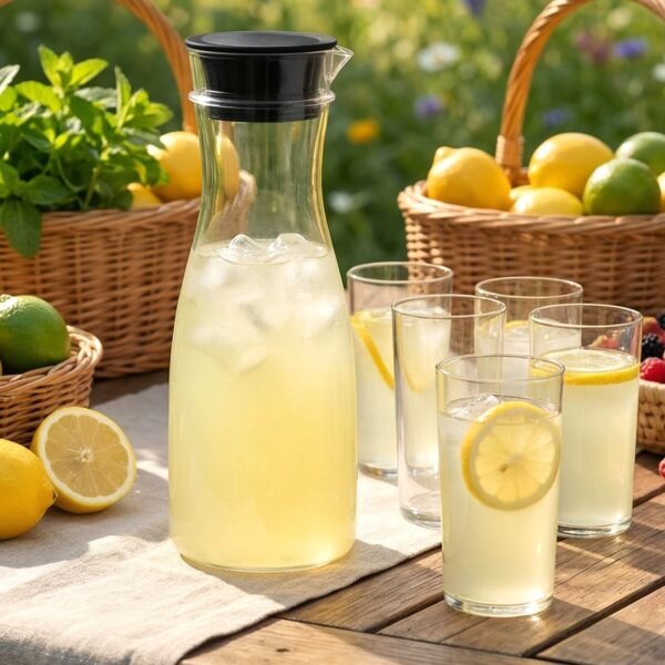 Plastic Water Jug and Glass Set – Durable, Lightweight Drinkware