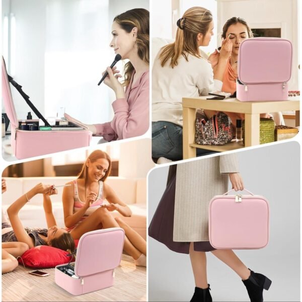 LED Makeup Organizer Box – Touch Sensor Mirror & USB Rechargeable